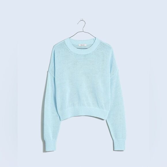 NWT Madewell Loose Knit Crewneck Sweater in Clarity Blue - Picture 6 of 9